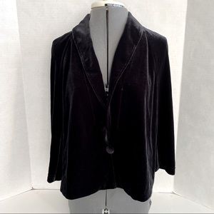 Joseph Ribkoff black velour velvet topper cape S/M